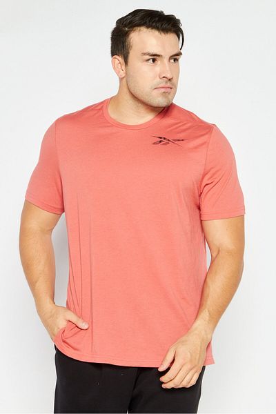 Reebok Men Sportswear Fit Short Sleeve Training T-shirts, Pale Red
