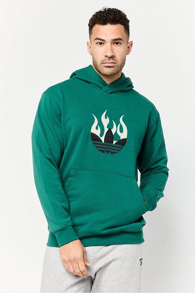 adidas Men Sportswear Fit Long Sleeve Outdoor Sweatshirt, Green