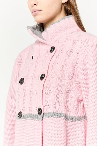 Harmont & Blaine Women Spread Collar Knitted Cardigan, Pink