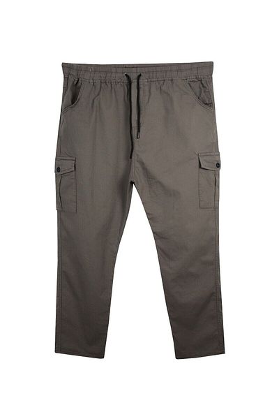 marufshop Ανδρικό παντελόνι Gabardine Plus Size με τσέπη Cargo Κατάλληλο για 100 κιλά - 180 κιλά Soil