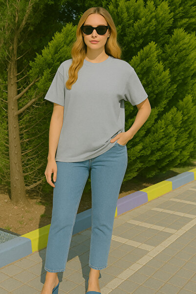 INFLUYENTE Ženska osnovna majica od modalne tkanine, udobnog kroja, s okrugli...