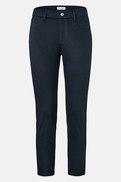 Tchibo Women Skinny Fit Solid Capri Pants, Navy