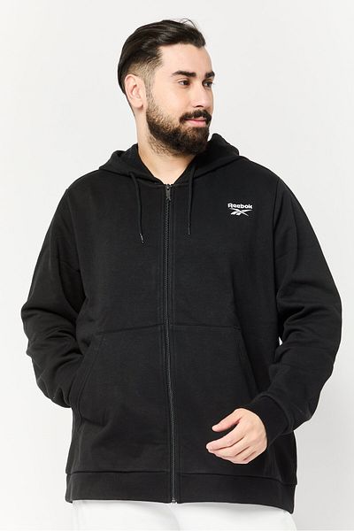 Reebok Men Sportswear Fit Long Sleeve Running Hoodie, Black