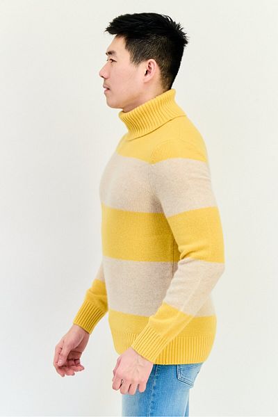 Esprit Men Turtle Neck Two Tone Sweater, Multicolor