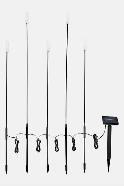 Tchibo 5 Pieces Solar Lights Torch Set, Black