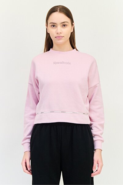 Reebok Women Sportswear Fit Long Sleeve Outdoor Sweatshirts, Pink