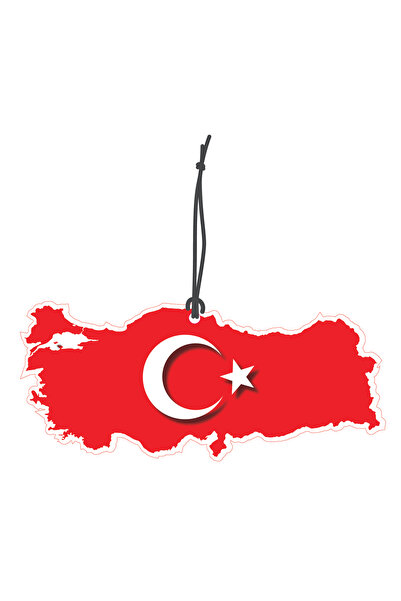 Meröka Türk Bayrağı ve Türkiye Görselli Dekoratif Oto Kokusu ve Aksesuar Seti