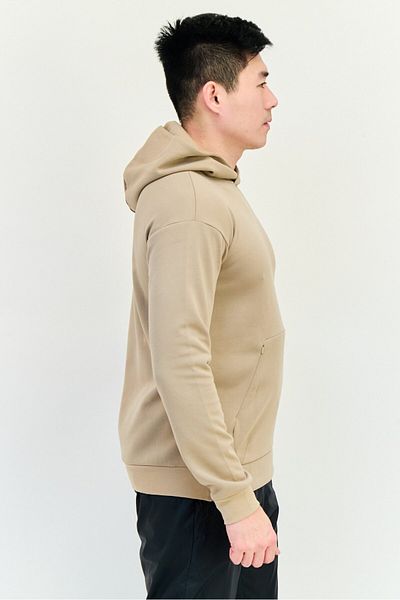 Reebok Men Sportswear Fit Long Sleeves Outdoor Hooded Sweatshirt, Tan