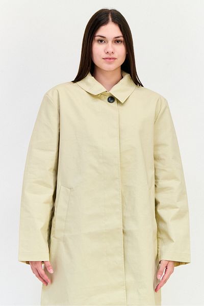 Esprit Women Solid Trench Coat, Beige