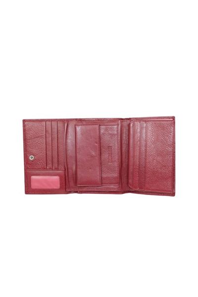 OEM Women's wallet, made of genuine leather, Hassion, model Z001-6 Dark Red