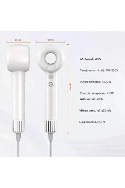 OEM Uscător de Păr Profesional 1400W – Cu Ioni Negativi, Anti-Frizz, Uscare Rapidă & Strălucire