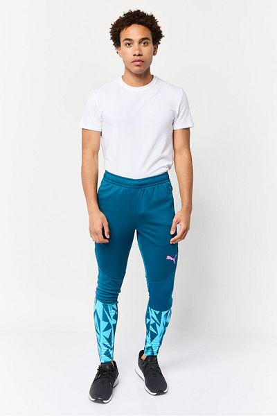 Puma Men Slim Fit Running Sweatpants, Teal Blue