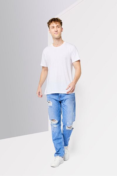 Tommy Jeans Men Relaxed Fit Washed Denim Jeans, Light Blue