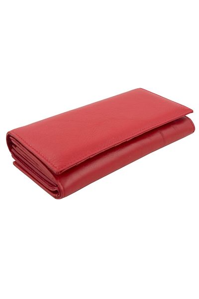 OEM Women's wallet, Tita, made of genuine leather, multiple compartments, 19 x 10 x 3.5 cm, Red - PR231