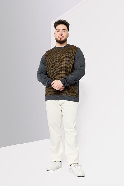 Harmont & Blaine Men Round Neck Long Sleeve Brand Logo Sweater, Multicolor
