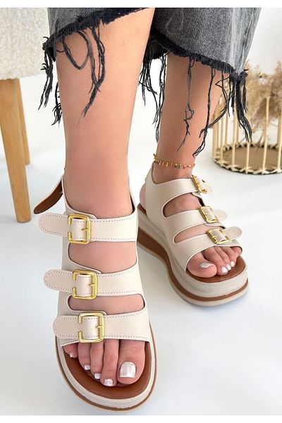 NESSİMO Sandale din piele bej N262175