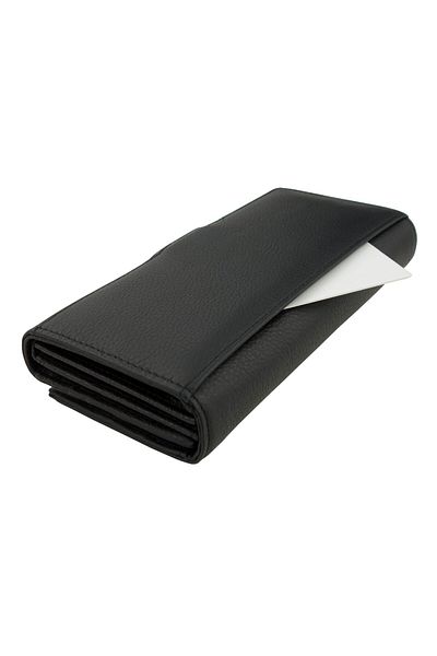 OEM Women's wallet, Tita, made of genuine leather, 19 x 10 x 3 cm, Black - PR226