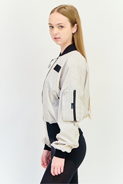 adidas x Parley Women Sportswear Fit Outdoor Bomber Jacket, Light Grey