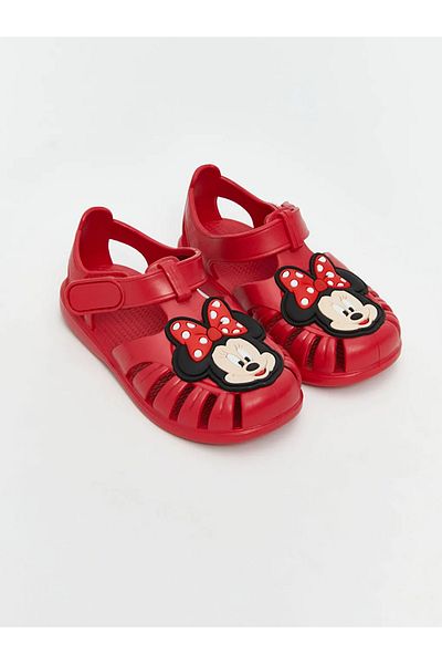 LC Waikiki Red Minnie Mouse Printed Baby Girl Beach Sandals