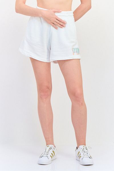 Puma Women Comfort Fit Brand Logo Outdoor Shorts, White