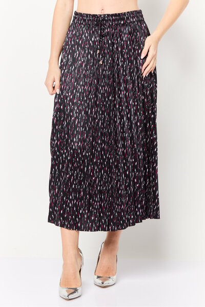 Scotch & Soda تنورة نسائية مطوية مطبوعة بالكامل، متعددة الألوان