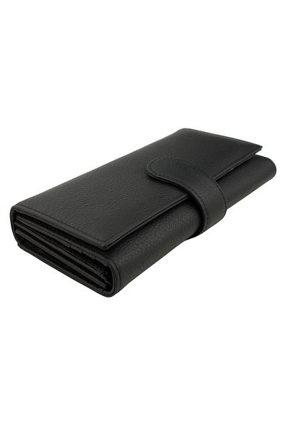 OEM Women's wallet, Tita, made of genuine leather, 19 x 10 x 3 cm, Black - PR226