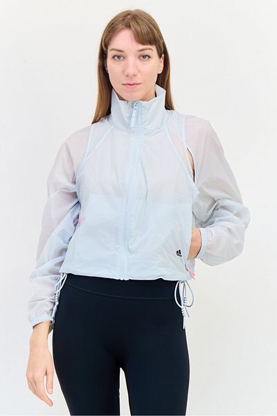 adidas Women Sportswear Fit Long Sleeves Running Jacket, Light Grey