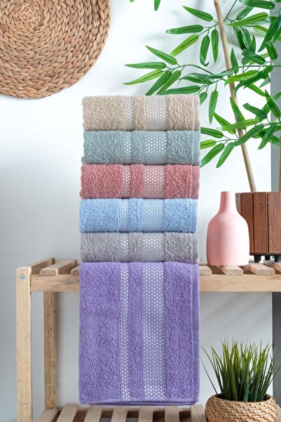 OYALI TEXTİLE Deluxe Σετ 6 Βαμβακερών Πετσέτες - Προσώπου και Χεριών Προίκα, ...