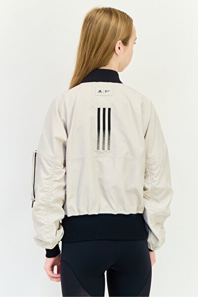 adidas x Parley Women Sportswear Fit Outdoor Bomber Jacket, Light Grey
