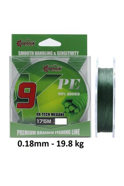 CAPTAIN X9 Megane Tech 175m 0.18mm İp Misina Dark Green