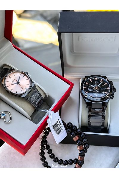 Ferrucci Functions Active Steel Band Black Men Wrist Watch Bracelet