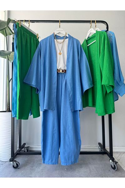 modabetce Costum kimono din in albastru