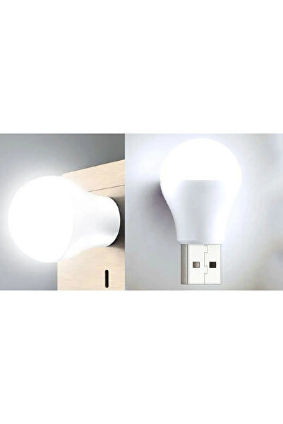nelerbulurum 4 adet Usb uçlu Led 1w beyaz Işık powerbanke takılabilen ampül Gece ve Kamp Lambası Aydınlatma