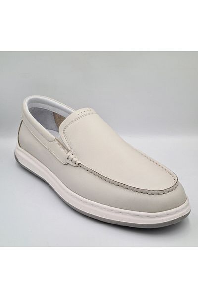 LBR H1018 Off-White Genuine Leather Men's Daily Casual Shoes