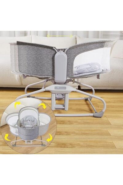 Mastela 6-in-1 Multifunctional Bed with 3-Point Harness, 3 Height Adjustment Levels, Music and Vibration Unit