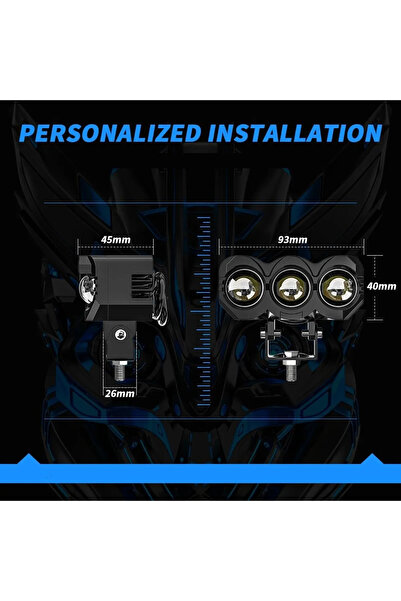 ASTRA LED 1 ADET Motosiklet Atv Utv Offroad Scooter 3 Led Lazer Sis Farı Delici Beyaz Sarı Çift Renk