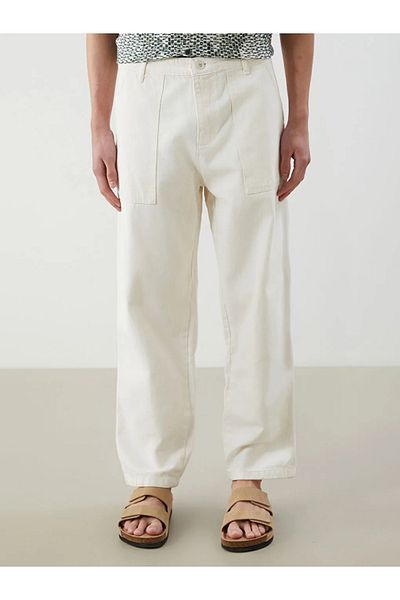 LC Waikiki Xside Ecru Standard Fit Gabardine Men's Trousers