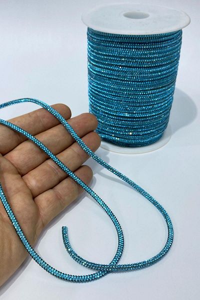 Hayalperest boncuk Turquoise Full Tight Stone Pipe Ribbon Cord