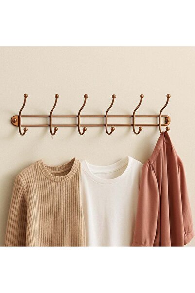 ALMUFARREJ علاقة ملابس حائطية من الحديد البني