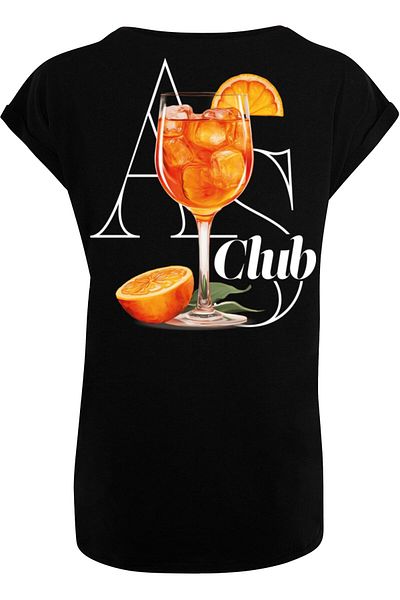 Mister Tee A S Club T-Shirt mit verlängerten Schultern für Damen