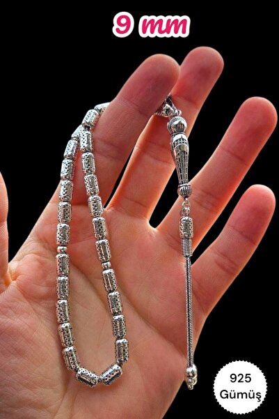 Moda Gümüş 925 Ayar Gümüş Kapsül Kesim Fizyon El İşlemeli Gümüş Tesbih