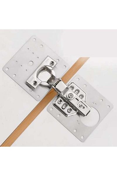 OEM Placă perforată plată, pentru reparații dulapuri, metal, 90 x 90 mm, set de 4 bucăți