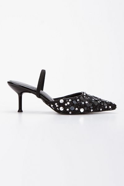UYEGE The Night Series Sequin Detailed Pointed Toe Women's Heeled Shoes