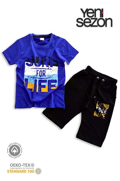 TRİLİYA Triliya Cotton Unisex Children's Capri Set (with Pocket & Lanyard, 3-12 Years)