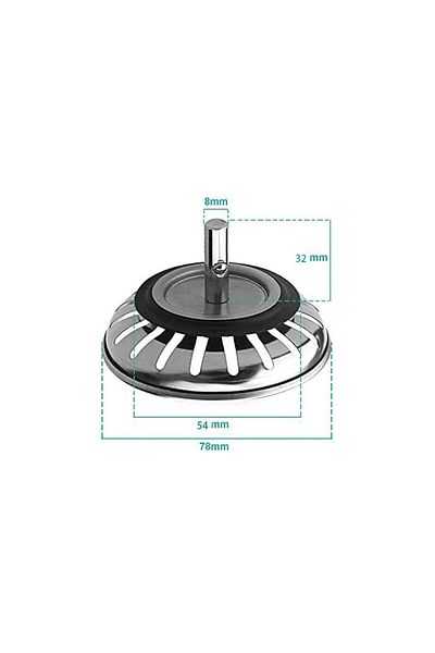 OEM Set de 2 sitări pentru chiuvetă, oțel inoxidabil, 78 mm, argintiu