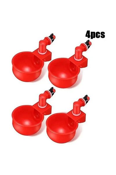 OEM Chicken Waterers 4pcs, ABS, 10.5x6.5x4cm, Red