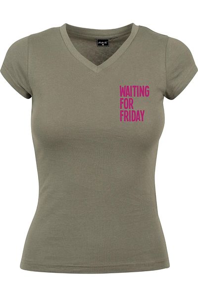 Mister Tee Damen Ladies Waiting For Friday Box Tee