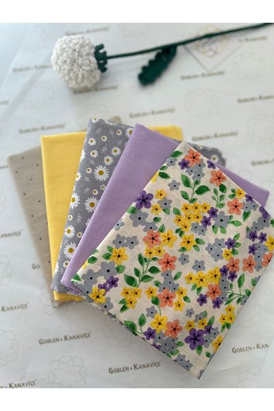 goblenkanaviçe Cotton Fabric Set, Poplin Fabric, Patterned Fabric