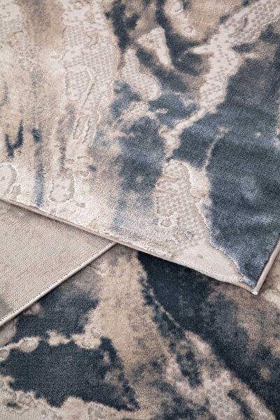 Efor Halı Bafra Mavi Halı Yumuşak Oturma Odası Salon Çocuk Odası Mutfak Halısı P1192