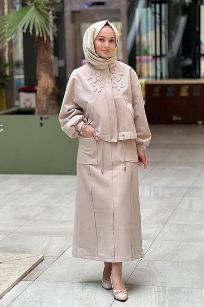 Ghisa طقم تنورة جيب الكنغر